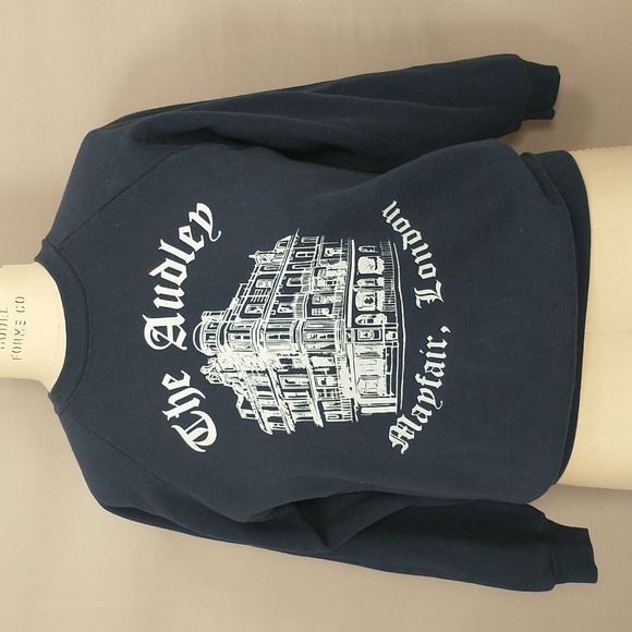 Vintage Sweatshirt The Audley Mayfair, London Screen Stars USA Navy Blue Unisex - Picture 1 of 7